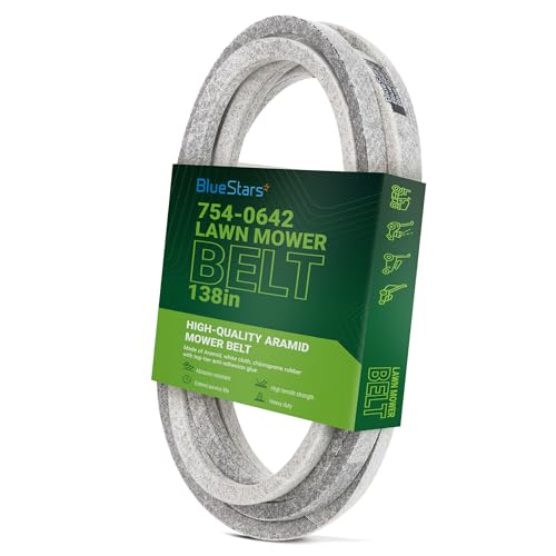 Image of BlueStars 954-0642 754-0642 Deck Belt | Aramid Cord | 5 /8 inch x 138 inch | Deck Belt for 54 inch Deck CubCadet GT1554 LT1554 SLTX1054 SLT1554 LGT1054 MTD Troy-Bilt Toro Lawn Mowers Replace 112-0933 784322