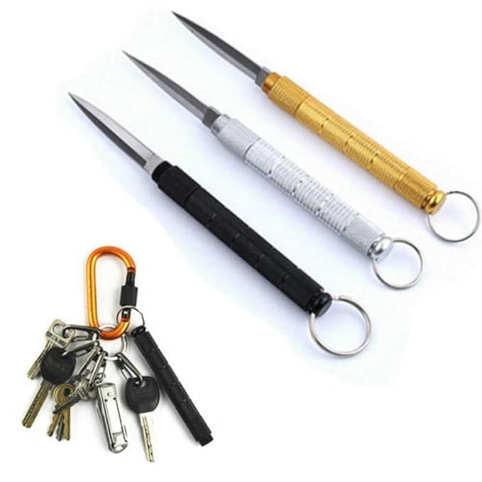Image of SHOPOLIFE Mini Retractable Utility Knife /Mini Box Cutter Key Chain-Pocket Portable Knife Tool Keychain (1 Pc - Multicolor)