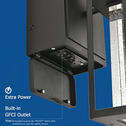 Fledavid Motion Sensor Outdoor Led Porch Lights With Gfci Outlet Dusk To Dawn Exterior Wall Lantern Black Outside Sconce Lighting Fixtures Waterproof Wall Mount Lamp For House Garage Patio #TOP1