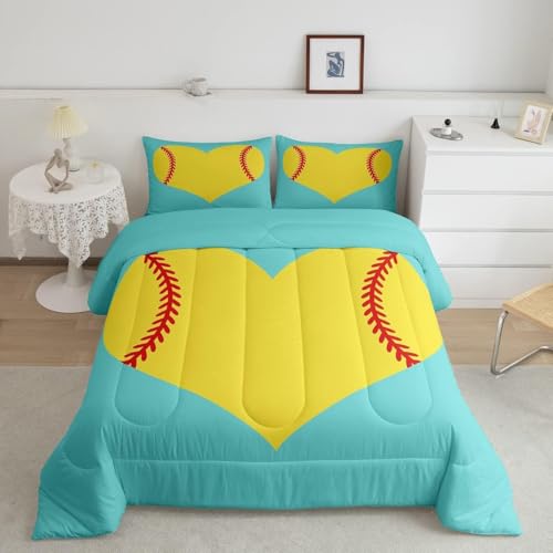Image of Feelyou Softball Bedding Set Toddler Size for Kids Boys Girls 3Pcs