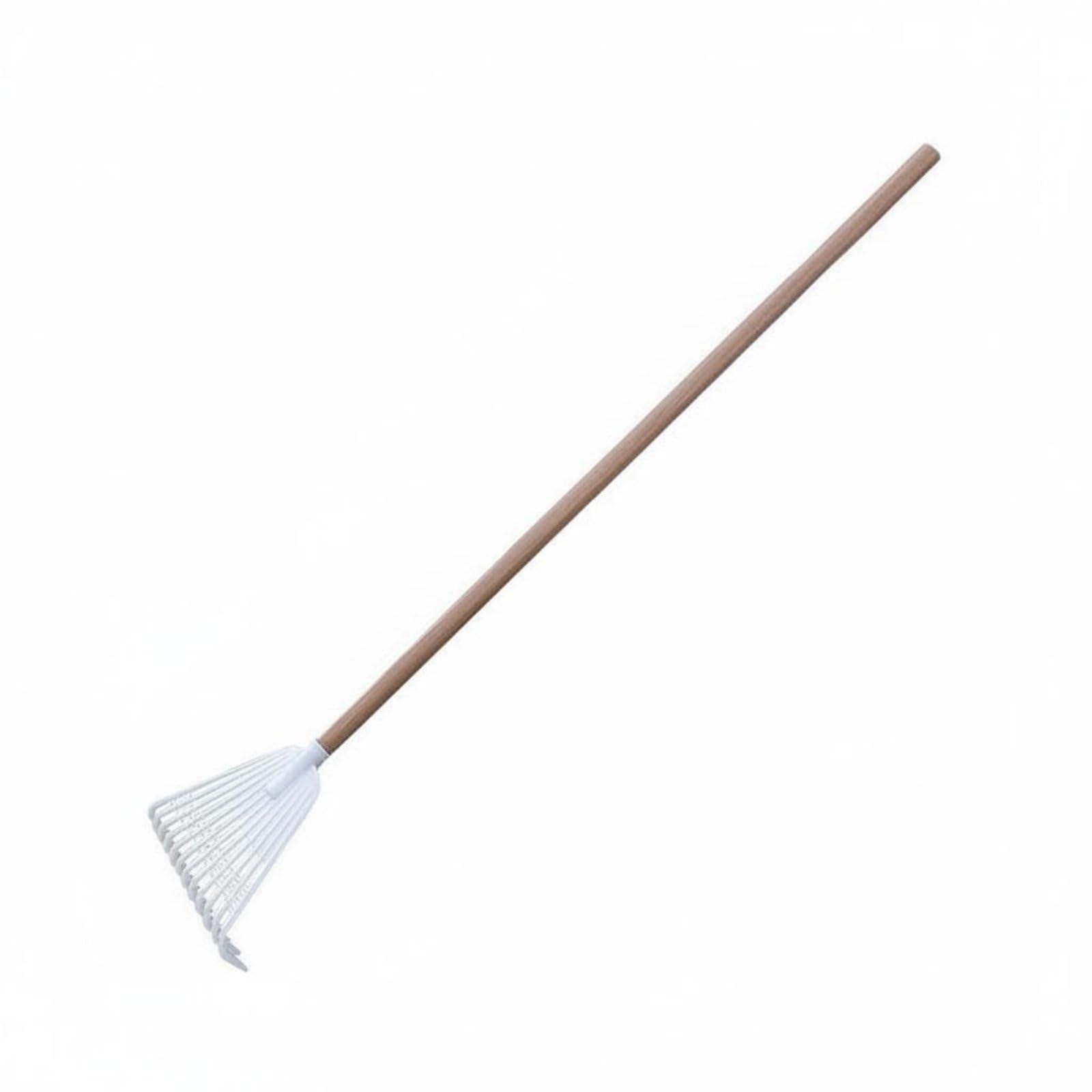 Rastrillo Hojas Plástico Ligero Utensilio Exterior Resistente a Golpes para Jardinería , White , 1.4M Poplar Handle