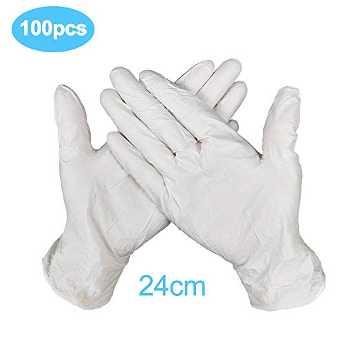 Warmwin Giardino di Gomma Generale in Lattice Elastico 10/50/100Pcs per Lavare Le stoviglie da Cucina,Mano Sinistra e Destra Usare Bianco Puro 100PCS_XL