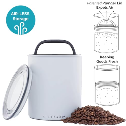 Image of Planetary Design Airscape Kilo Coffee Storage Canister - Large Food Container Patented Airtight Lid 2-Way Valve Preserve Freshness Holds 2.2 lb Dry Beans (Matte Gray)