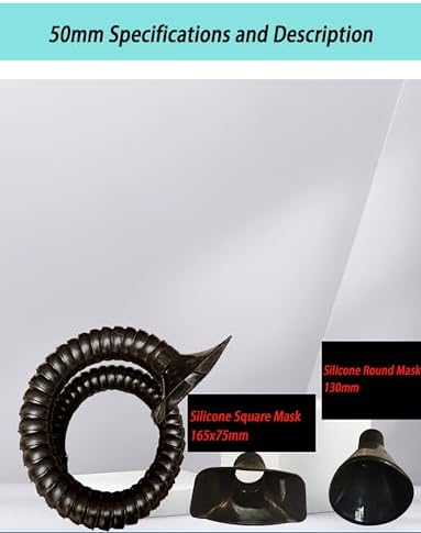 Flexible Fume Extractor Arm with Capture Hood, Dust Removal Hose for Welding, Workshop, Labs & Industrial Ventilation (Black, 50 Tubes, 200cm Length)