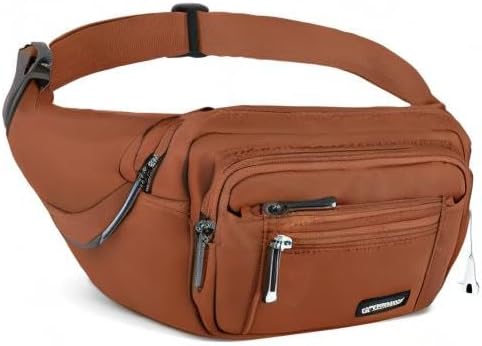 CXWMZY Fanny Packs For Women & Men Waist Pack Hip Bum Bag with Multi-Pockets Large Capacity Waterproof Casual Bum Bag for Disney Traveling Casual Cycling Running Hiking (Brown1) - Image 8