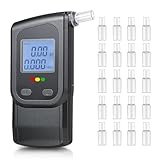 Fizzyo Alkoholtester Mit 2 Sensors, Promillemessgerät Alkoholtester Polizeigenau, Professioneller Alkoholmessgerät Mit LCD-Anzeige & 20 Mundstücken, Tragbarer Atem Alkotester Für Privat Professionell