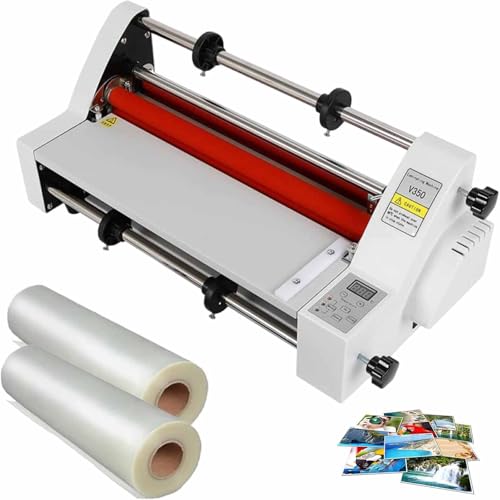 Laminating Machine, Hot and Cold, Single & Dual Sided, Digital Display, Max Width 350mm, Digital Temperature Control 0-180℃, Silent Operation for Photos and Papers