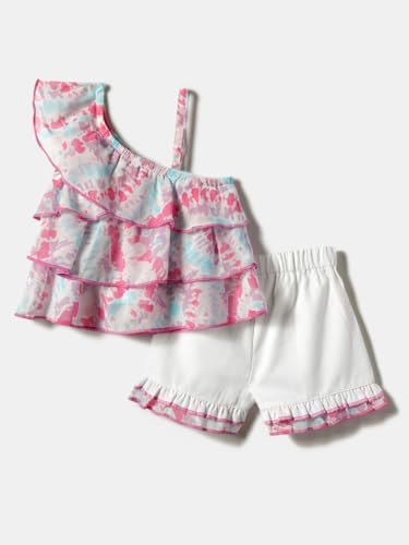 Image of Nautinati Baby Girls Cute Printed Top and Shorts Clothing Set | Age 0-3 Years