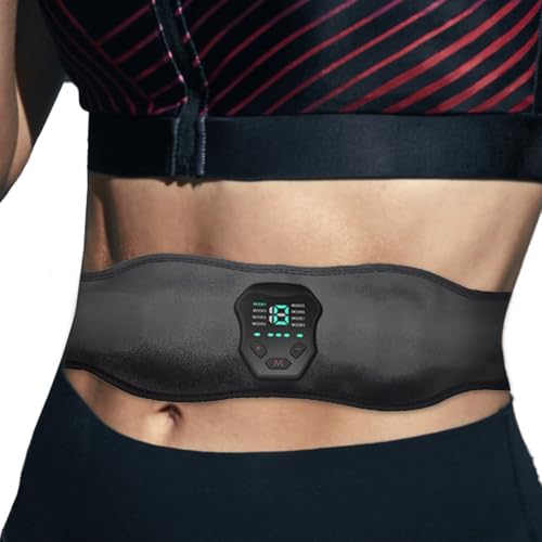 Mage Massageapparat,Fjärrstyrd Uppladdningsbar Fettförbrännare | 19 Intensitetsinställningar Smart Magetränings Stimulator,För Viktminskning Cellulite Reducering Hemma Gym Arbetsplats