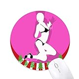 Pink Bikini Beauty Woman Rundgummi Maus Pad Weihnachtsdekoration