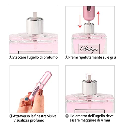 Vaporisateur Parfum Voyage, 4 Pièce Flacon Parfum Vide, Portable Vaporisateur Parfum Vide, Avec sac de Rangement, Vaporisateur Parfum - Image 4