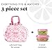 Fit & Fresh Lunch Bag For Women, Insulated Womens Lunch Bag For Work, Stain-Resistant Large Lunch Box For Women With Containers, Cinch Closure Cromwell Bag, Pink FloralToile