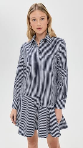 English Factory Women's Stripe Collar Flared Skirt Dress2