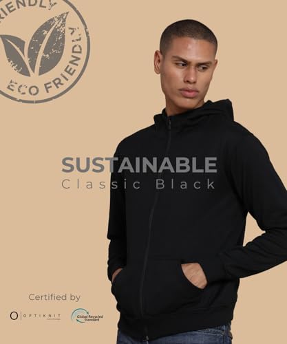 Image of TDOM Men Casual Zipper Hoodie 300+ GSM Premium Cotton Hooded Sweatshirt Full Zip Jacket Everyday Wear