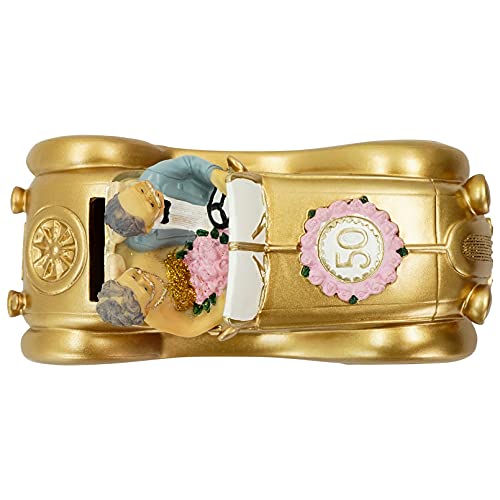 Luwint 50Th Wedding Anniversary Statues Golden Wedding Elderly Couple In Car Figurines Coins Bank Collectibles Wedding Engagement Celebrating Decoration For Parents Grandparents #TOP3