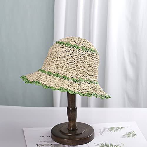 Minache Gorro de Paja con Ala Ancha Color Beige miniatura 2
