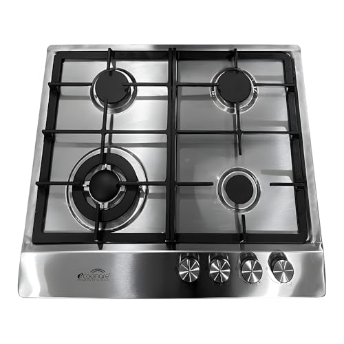 La mejor comparación de Precio Estufa 4 Quemadores los mejores 5. 47 ECOCINARE Estufa empotrable de 4 quemadores para gas LP y gas natural, Acero inoxidable y hierro fundido, 47cm x 55cm x 12cm