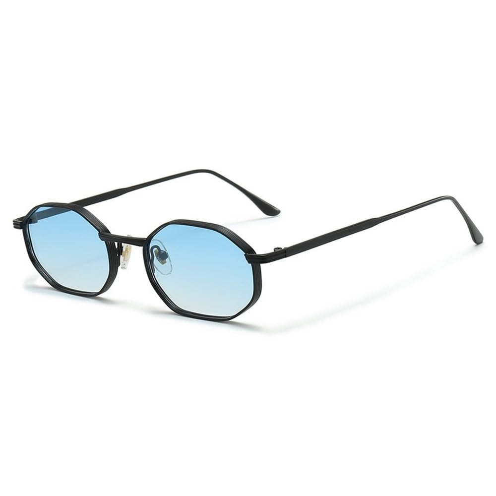 Occhiali da sole esagonali in metallo stile retrò da uomo, occhiali da sole sfumati alla moda da donna con protezione UV400