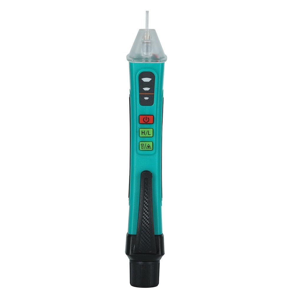 Bezdotykowy tester napięcia AC 12 V-1000 V z wyświetlaczem LED, podwójny alarm (światło/dźwięk), automatyczne wyłączanie, przenośny detektor dla elektryków
