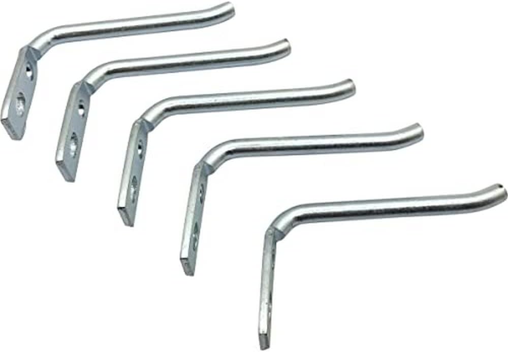 HOME IT® Work Straight Hooks for Tool Board – Steel Tool Pegboard Hooks 3×5 cm – Heavy-Duty Wall Hooks for Garage & Workshop – Includes Screws – 5-Pack