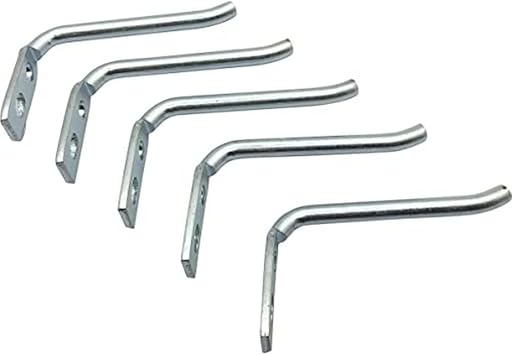 HOME IT  Work Straight Hooks for Tool Board   Steel Tool Pegboard Hooks 3x5 cm   Heavy-Duty Wall Hooks for Garage & Workshop   Includes Screws   5-Pack