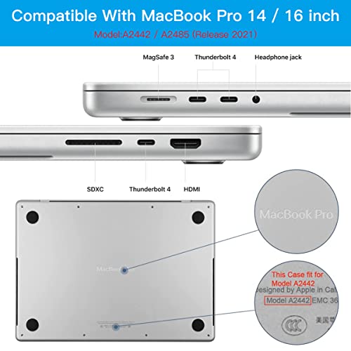 [7Pc] Dust Plug Cover For Macbook Pro 14 & Macbook Pro 16 Inch W/M1 M2 Chip Model A2779 A2780 A2442 A2485, Dust Plug For Hdmi,Thunderbolt,Sd,Charger Port & Headphone, Macbook Pro 14 Dust Plug - Black #TOP3