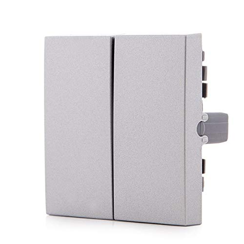 Tecla Partida Panasonic Novella Interruptor/Conmutador Doble, Color Plata (Compatible Mecanismo Karre) | Greenice