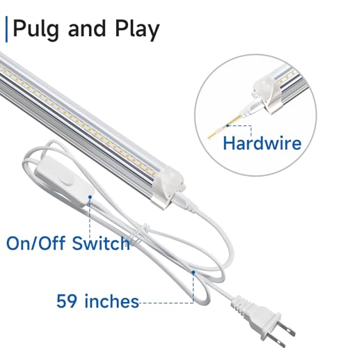 Image of SHINESTAR 4FT LED Shop Lights, 40W 5000LM 5000K LED Shop Light Super Bright 75% Energy-Saving Linkable T8 Light Tube Integrated Fixture for Workshop Garage Basement, 6 Pack