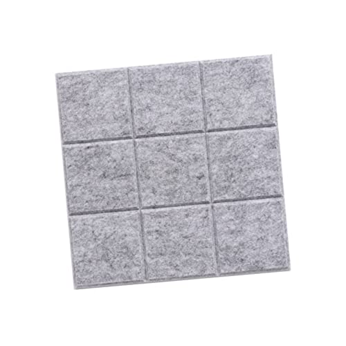 TEHAUX Square Wall Artworks Felt Wall Decoration 4 Pack Felt Board Tiles Pinboards Light Grey