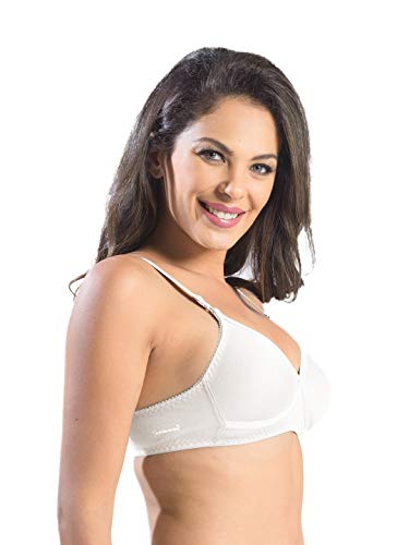 Image of SONARI Womens Non Padded Regular Cotton Bra | Wire-Free, Medium Coverage, Sewn-in Bump for Natural Lift, Polycotton Blend Fabric, Hook & Eye Closure, Adjustable Straps - Violet