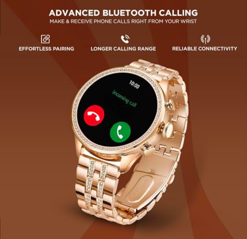 Image of Primate GEN 9 OG Version Women's Smartwatch with Elegant Rose Gold Metal Strap & HD Display, Bluetooth Calling, 500+ Watch Faces, (Gen 9 new)