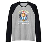 bitcoin alla luna astronauta crypto cryptovalute trader btc maglia con maniche raglan