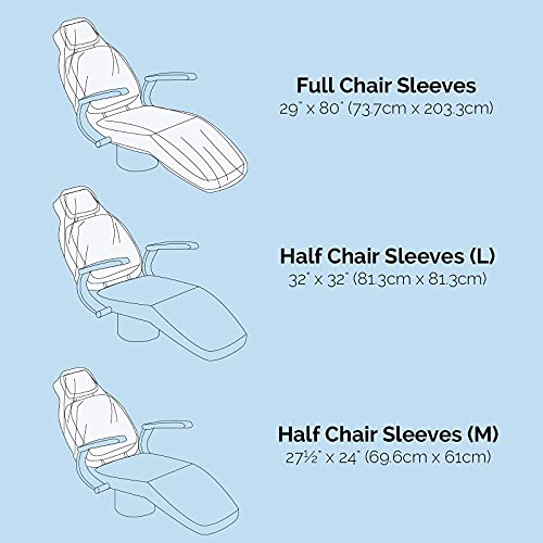 image for JMU Dental Full Chair Cover, Disposable Clear Plastic Sleeve Protector