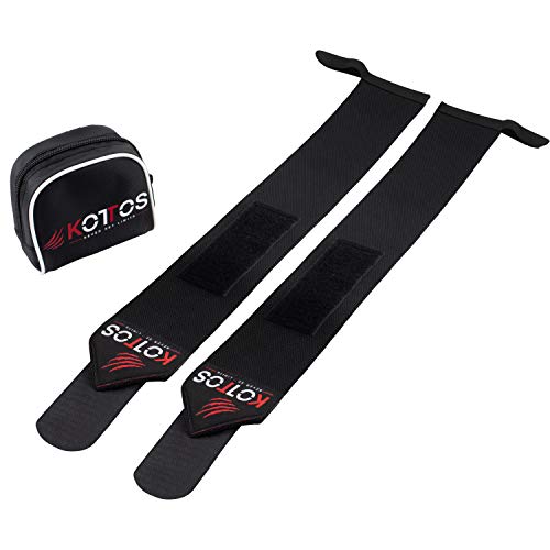 BYKOTTOS Black Wrist Wraps Weightlifting Powerlifting Wrist Wraps Professional Straps Strongest Wrist Support Braces, Bodybuilding Weight Lifting Powerlifting Crossfit Gym Training Bands, Men/Women