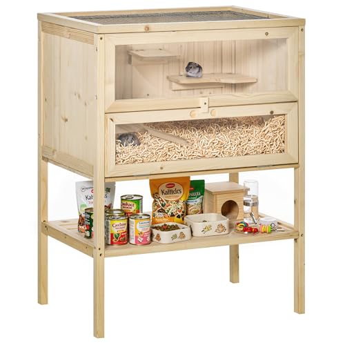 PawHut 3-Tier Wooden Hamster Cage product image