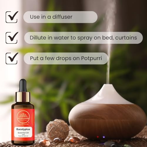 Image of Eucalyptus Essential Oil for Skin, Hair, Diffuser, Humidifier, DIY Soap Making, Candle Making & Aromatherapy 15ml (0.5 oz)