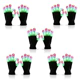 Luwint LED Light Up Gloves for Kids 3 4 5 6 7 Years, Cool Toys Boy Gifts for Autistic Children Birthday Party Costume (5 Pairs)