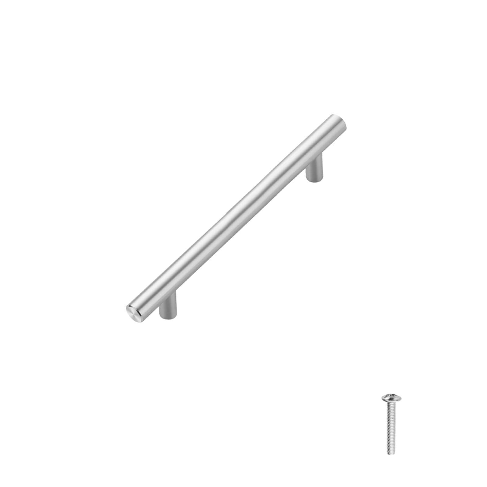 GYTTDERFL Kitchen Handles 2 件 Stainless Steel Cabinet Handles 10/15/20cm (4/6/ 7.8 Inch) Brushed Nickel/Black/Gold Cabinet Pulls - Drawer Pulls(Silver-20cm(2Pcs))