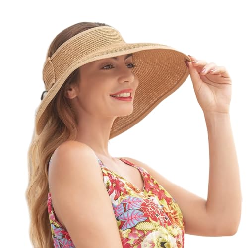 Gorra visera de paja para mujer miniatura 7