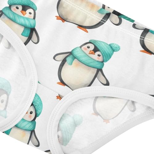 Joisal Girls Underwear Toddlers 2t Cotton Cute Panties Girl Cartoon Briefs Underpants Cute Penguins Teal Winter White4