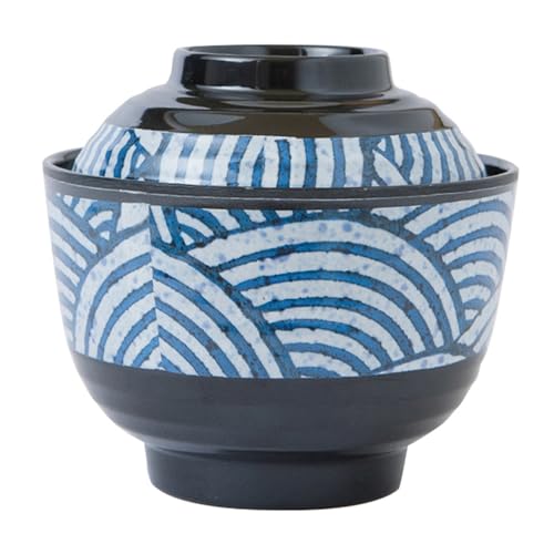 PRETYZOOM 蓋付き 小型スープボウル 味噌汁用 多用途キッチン用品 ホット コールド対応 レストランや家用に適した和風デザイン