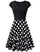 Laksmi Elegant Dresses, Womens Casual Dress A Line Cap Sleeve V Neck (Black White, Medium)