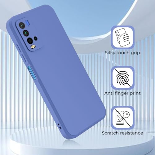 Image of A rtistque Liquid TPU Silicone Matte Shockproof Flexible with Camera Protection Soft Back Cover Case for Redmi 9 Power - Blue