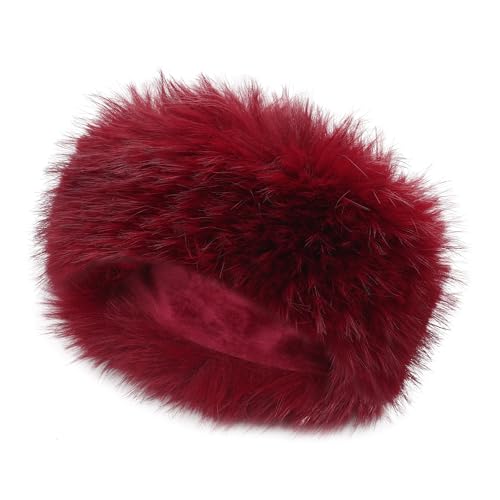 Bandeau d'hiver femme thermique en fourrure synthétique avec cache-oreilles élastique doux