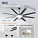 72 inch Ceiling Fans with Lights,Large Ceiling Fan with Light and Remote Control, Dimmable, 3CCT, Quiet, Black Modern Ceiling fan For Living Room, Bedroom, Kitchen, Patio, Farmhouse, Indoor/Outdoor