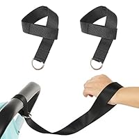 Handschlaufe Kinderwagen, Handschlaufe für Kinderwagen, Kinderwagen Handschlaufe, Längenverstellbare Kinderwagen-Sicherheitsschlaufe, für Kinderwagen Warenkorb, Schwarz, 2 Stück