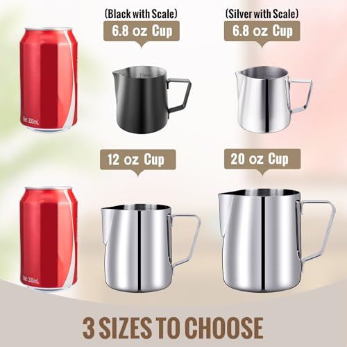 Hulisen 86-GXX1-Q7P6 Milk Frothing Pitcher, 6.8Oz/200Ml Stainless Steel Milk Frother Cup, Milk Steaming Pitcher, Small Milk Pitcher For Espresso Machine thumb #4