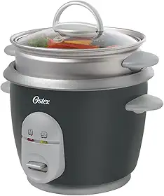 Panela de Arroz Oster Facile 127V Cinza 350W 0,6 Litros com Tampa de Vidro