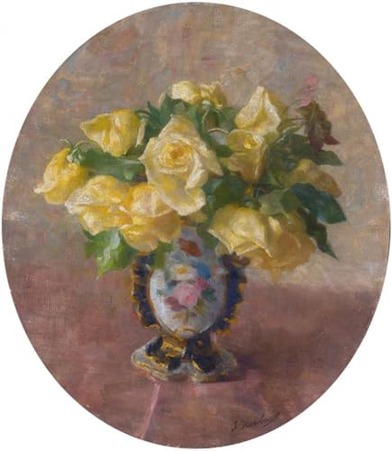 Peinture Murale Nature Morte Roses Ivan Kobilec Toile Salon 60x90