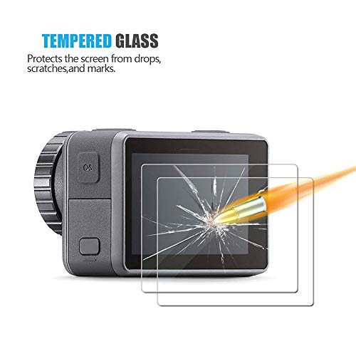 Akwox [8 Pack] Tempered Glass Lens Screen Protector For Dji Osmo Action (6-Pack) & Lens Cap Cover Protective Accessories (2-Pack) #TOP2